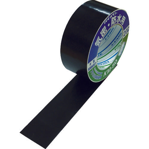 パイオラン 気密防水用テープ 片面タイプ(超強粘着) 50mm×20m ブラック KM-50-BK 836-4014