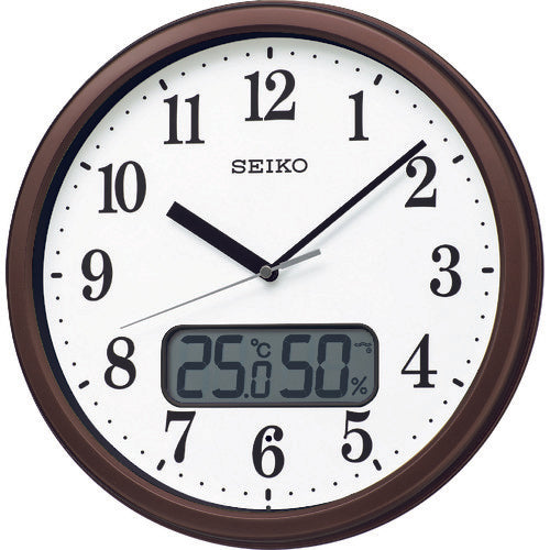 SEIKO 電波掛時計 “KX244B" (温度湿度表示付き) 158-9154