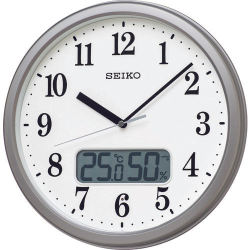 SEIKO 電波掛時計 “KX244S" (温度湿度表示付き) 159-0808