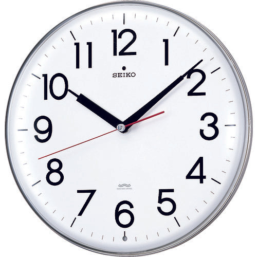 SEIKO アクリルカバー電波掛時計 直径294×47 白 KX301H 327-6911