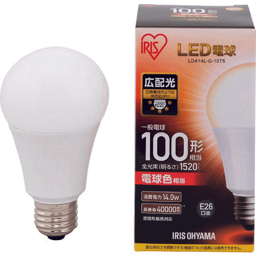 IRIS LED電球 E26広配光タイプ 100形相当 電球色 1520lm LDA14L-G-10T5 125-6746