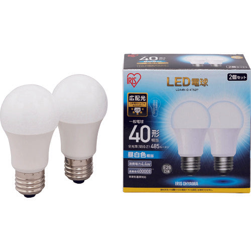 IRIS LED電球 E26 広配光 40形相当 昼白色 2個セット LDA4N-G-4T52P 125-6744