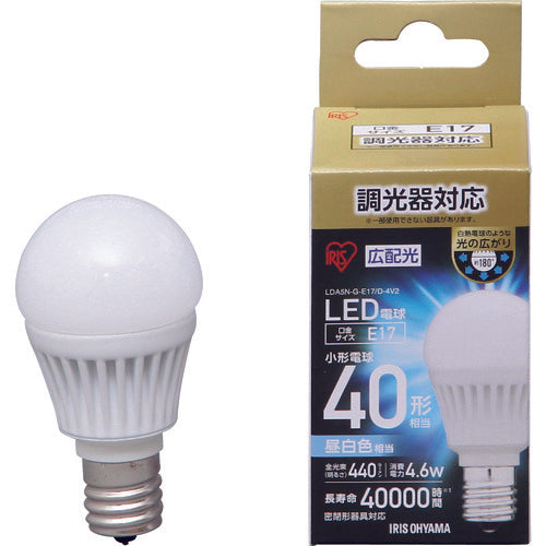 IRIS LED電球 E17広配光タイプ 調光器対応 40形相当 昼白色 LDA5N-G-E17/D-4V3 125-6778