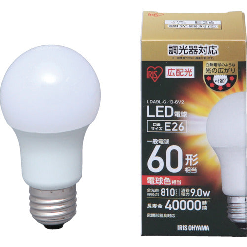 IRIS LED電球広配光 調光 電球色60形相当(810lm) LDA9L-G-E26/D-6V2 835-9109