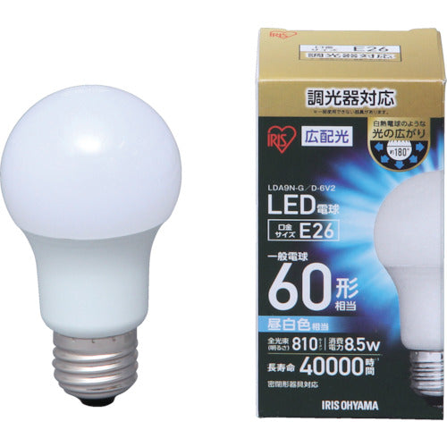 IRIS LED電球広配光 調光 昼白色60形相当(810lm) LDA9N-G-E26/D-6V2 835-9108