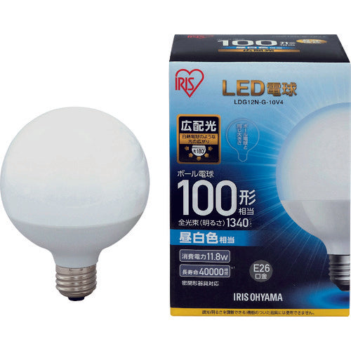 IRIS LED電球 ボール電球タイプ 100形相当 昼白色 1340lm LDG12N-G-10V4 125-6786