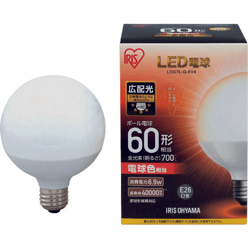 IRIS LED電球 ボール電球タイプ 60形相当 電球色 700lm LDG7L-G-6V4 125-6788