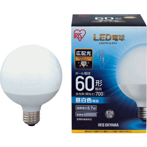 IRIS LED電球 ボール電球タイプ 60形相当 昼白色 700lm LDG7N-G-6V4 125-6784