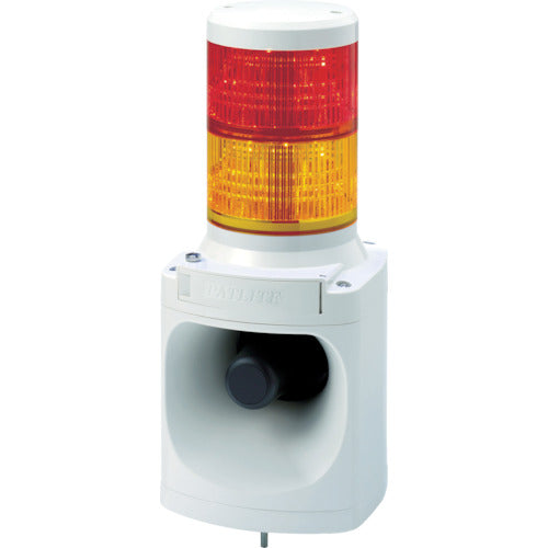パトライト LED積層信号灯付き電子音報知器 色:赤・黄 LKEH-210FA-RY 751-4662