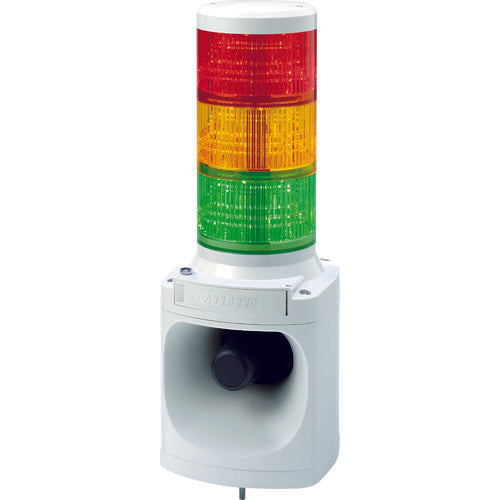 パトライト LED積層信号灯付き電子音報知器 色:赤・黄・緑 LKEH-302FA-RYG 751-4689