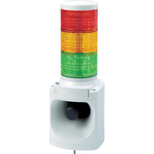 パトライト LED積層信号灯付き電子音報知器 色:赤・黄・緑 LKEH-310FA-RYG 751-4697