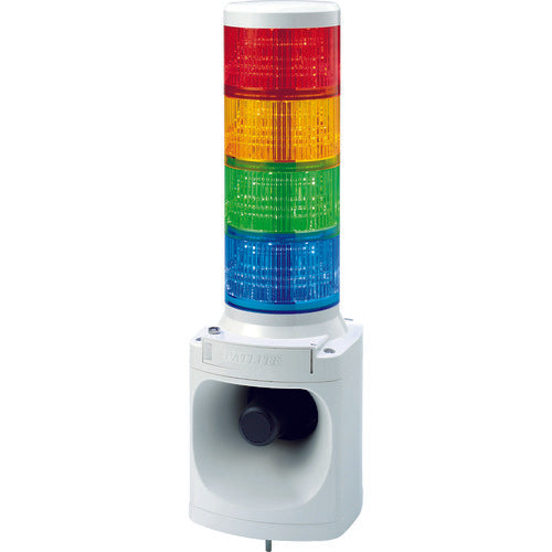 パトライト LED積層信号灯付き電子音報知器 色:赤・黄・緑・青 LKEH-402FA-RYGB 751-4719