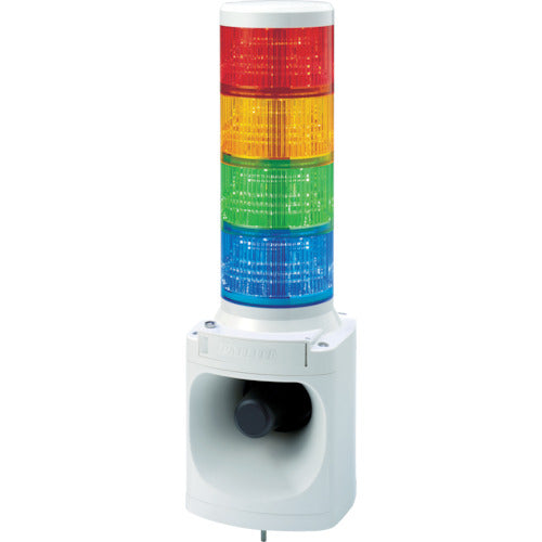 パトライト LED積層信号灯付き電子音報知器 色:赤・黄・緑・青 LKEH-410FA-RYGB 751-4727