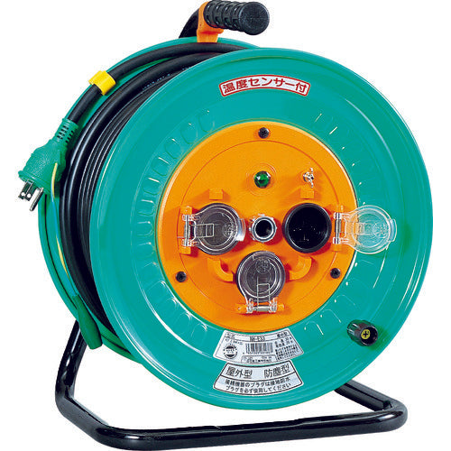 日動 電工ドラム 防雨防塵型三相２００Ｖ ３．５ｓｑ電線アース付 ３０ｍ-