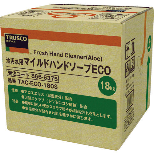 TRUSCO マイルドハンドソープ ECO 18L 詰替 バッグインボックス TAC-ECO-180S 866-6375