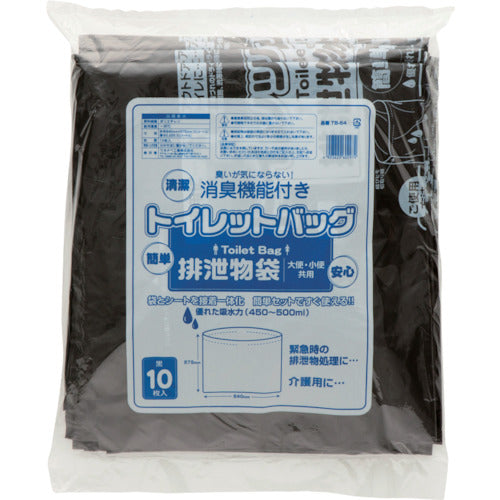 ワタナベ トイレットバック 排泄物処理袋 黒 TB-64 440-7784