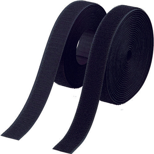 TRUSCO マジックテープ 縫製タイプ 25mmX5m 黒(1巻=1セット) TMSH-255-BK 389-7222