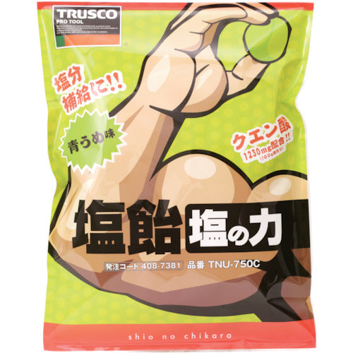 TRUSCO 【※軽税】塩飴 塩の力 750g 青梅味 詰替袋 (1袋入) TNU-750C 408-7381