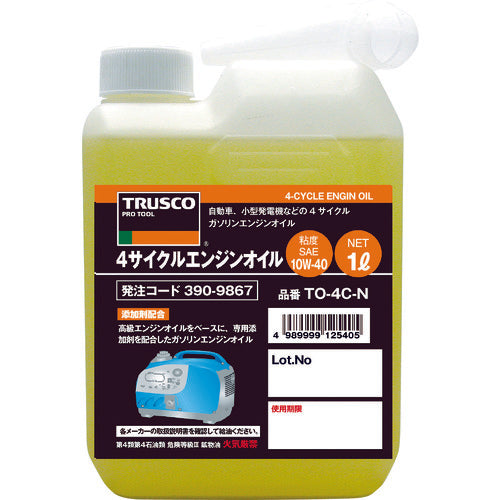 TRUSCO 4サイクルエンジンオイル1L TO-4C-N 390-9867