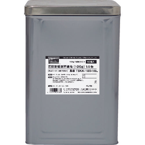 TRUSCO 石灰乾燥剤 (耐水、耐油包装) 100g 90個入 1斗缶 TSKK-100-18L 149-7861