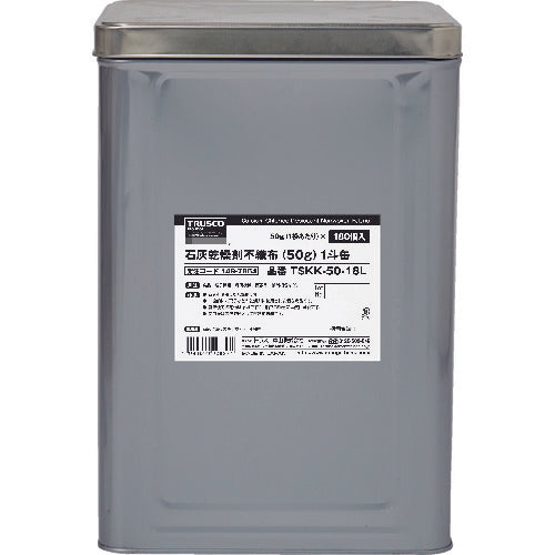 TRUSCO 石灰乾燥剤 (耐水、耐油包装) 50g 180個入 1斗缶 TSKK-50-18L 149-7864