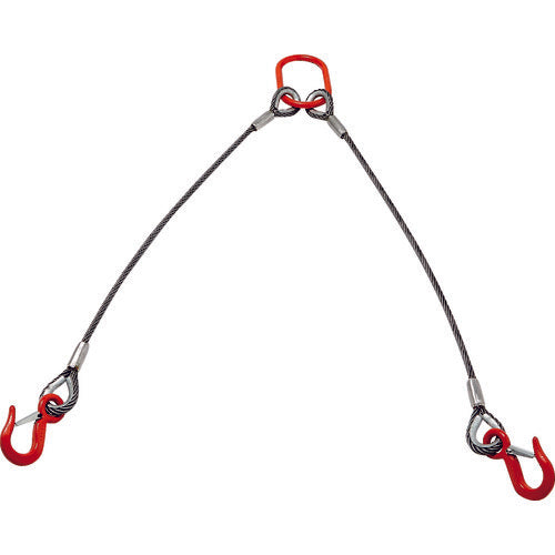 TRUSCO 2本吊りアルミロックスリング フック付き 12mmX1m TWEL-2P-12S1 160-6394