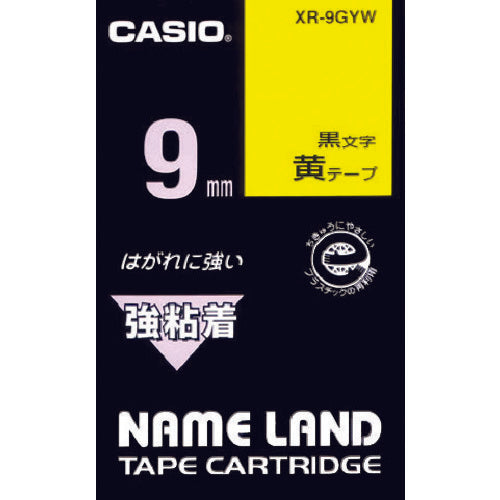 カシオ ネームランド用強粘着テープ9mm XR-9GYW 803-6787