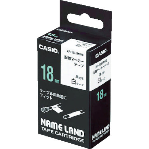 カシオ ネームランド用配線マーカーテープ 黒文字 白テープ 9mm XR-9HMWE 754-6246