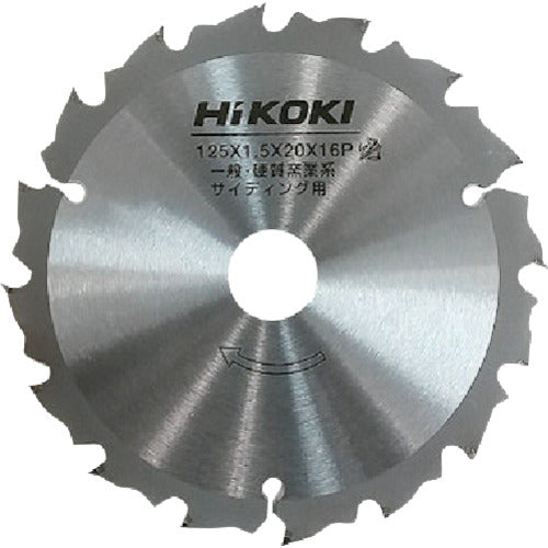 HiKOKI チップソー(硬質窯業系サイディング用) 125mmX20 16枚刃 0037-1217 255-7196