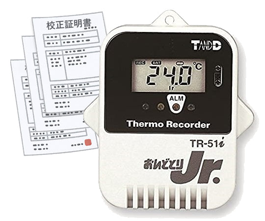 温度記録計（おんどとりJr.）センサー内蔵 -40～80℃ 校正証明書付 TR-51i 1-5020-31-20