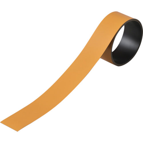 緑十字 テープ状カラーマグネット オレンジ マグネ30YR 30mm幅×1m×0.8mm 107-0936