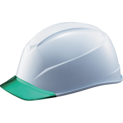 タニザワ エアライトS搭載ヘルメット(透明バイザータイプ・溝付) 透明バイザー:グリーン/帽体色:白 123-JZV-V3-W3-J 248-4019