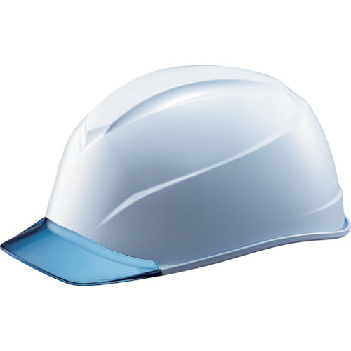 タニザワ エアライトS搭載ヘルメット(透明バイザータイプ・溝付) 透明バイザー:ブルー/帽体色:白 123-JZV-V5-W3-J 248-4022