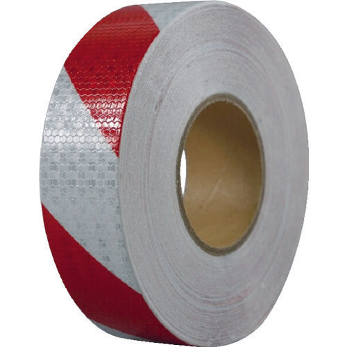 セーフラン 高輝度反射テープ 赤白 幅50mm×50m 14359 206-8986