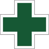 緑十字 ヘルメット用ステッカー 緑十字マーク HL-131 34×34mm 5枚組 反射タイプ 233131 791-4075