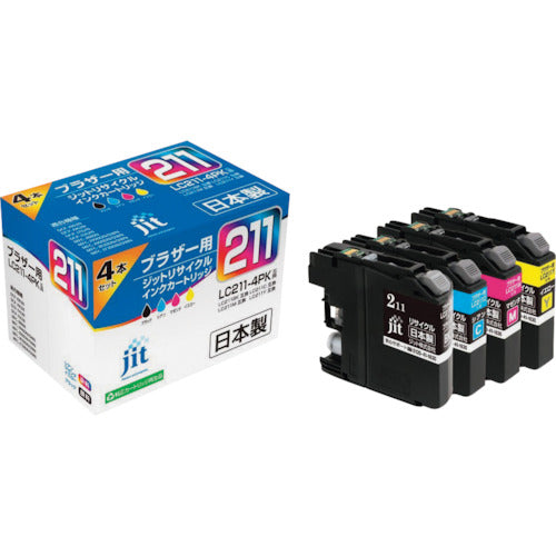 ジット ブラザー LC211-4PK対応 ジットリサイクルインク JIT-B2114P 4色入り 323-5450