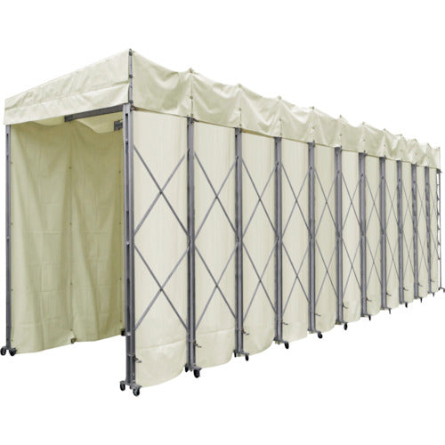 ゲート工業 伸縮移動式テント "ラクスルテント" 幅6.0m×奥行2.0m×高さ3.9m 片流れ 358-9454
