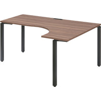 トヨスチール 右L型ワークテーブル アジャスター脚タイプ 天板色ナチュラルブラウン 369-1117