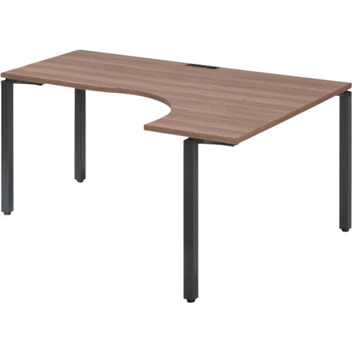 トヨスチール 右L型ワークテーブル アジャスター脚タイプ 天板色ナチュラルブラウン 369-1117