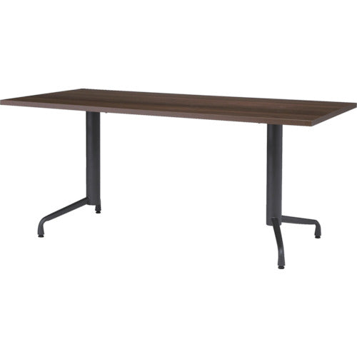 TRUSCO 角型ミーティングテーブル 1600×800×700 ダークウッド 380-1224