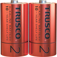TRUSCO アルカリ乾電池10年 単2 (2本入) 394-2337