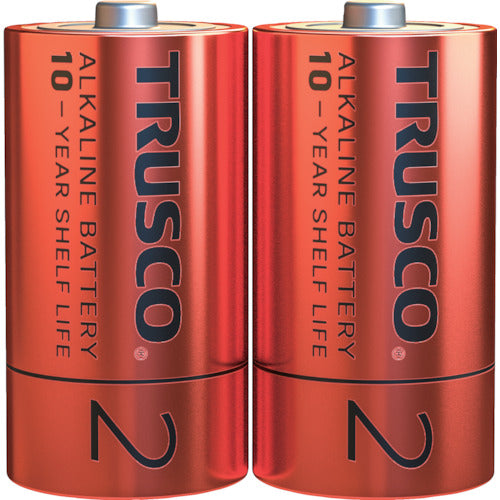 TRUSCO アルカリ乾電池10年 単2 (2本入) 394-2337