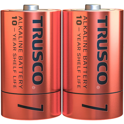 TRUSCO アルカリ乾電池10年 単1 (2本入) 394-2338