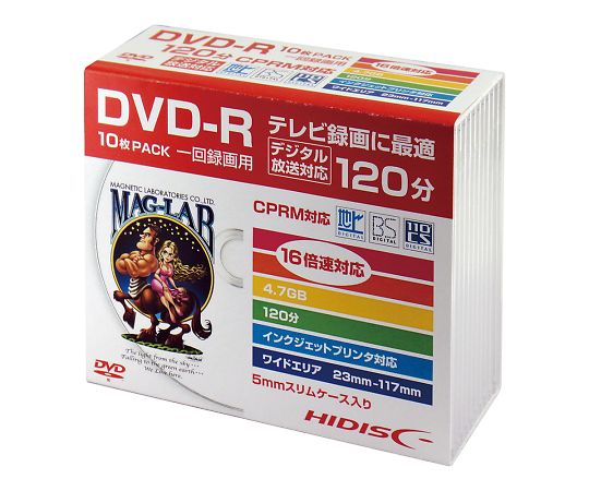 メディアディスク DVD-R 10枚入  HDDR12JCP10SC 4-1460-04