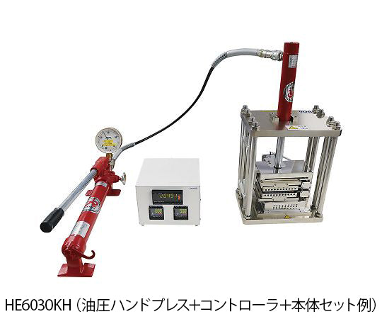 超高温油圧ハンドプレス MAX600℃ 30kN 油圧計  HE6030-K 4-1587-01