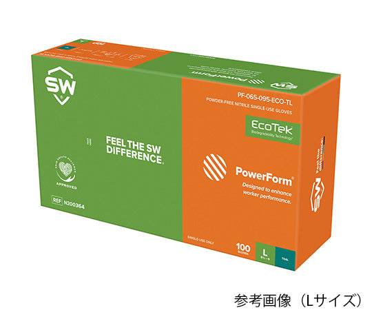 環境にやさしい緑のニトリル手袋 POWERFORM S6 S 100枚入  N200362 4-1670-01