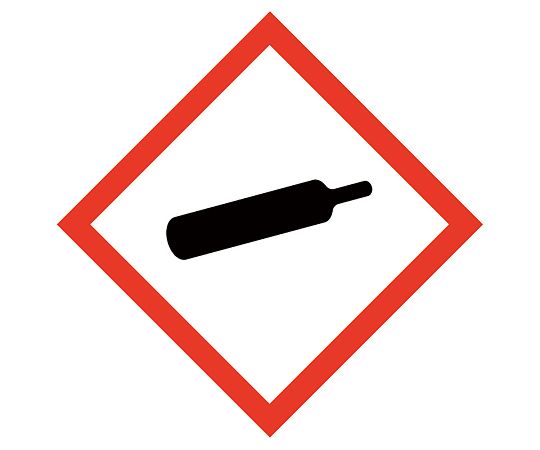 警告ラベル（英・仏・独3か国語表記） GHS04 高圧ガス（警告） 250枚入  9105706 4-2440-04