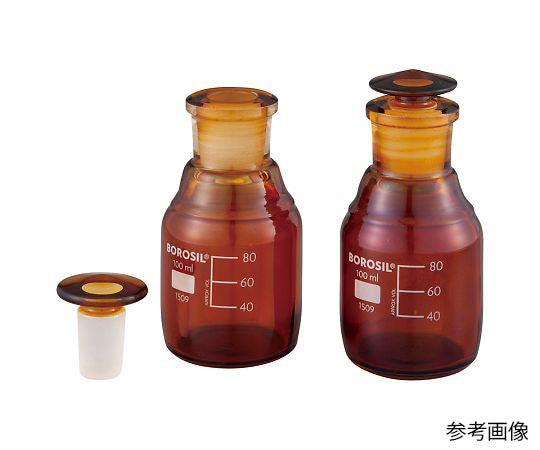 栓付褐色試薬瓶（目盛付き） 100mL  1509016 4-2783-01