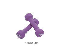 ラバーコートダンベル 1kg H-9055(紫) 7-1968-02
