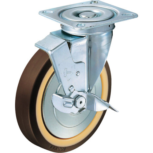 ハンマー 旋回式ウレタン車輪（ナイロンホイール・ボールベアリング）200mm ストッパー付 814-2609